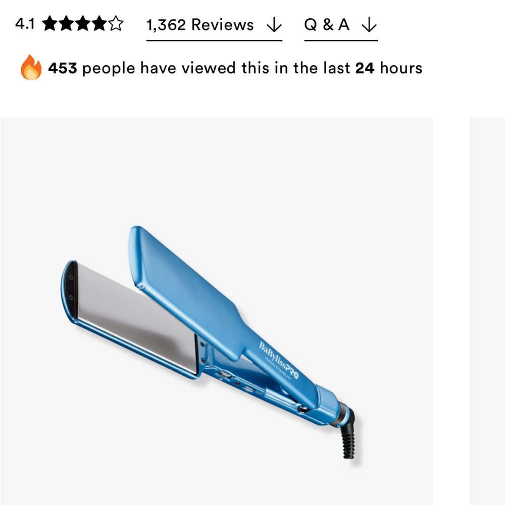 BaByliss Blue Hair Straightener